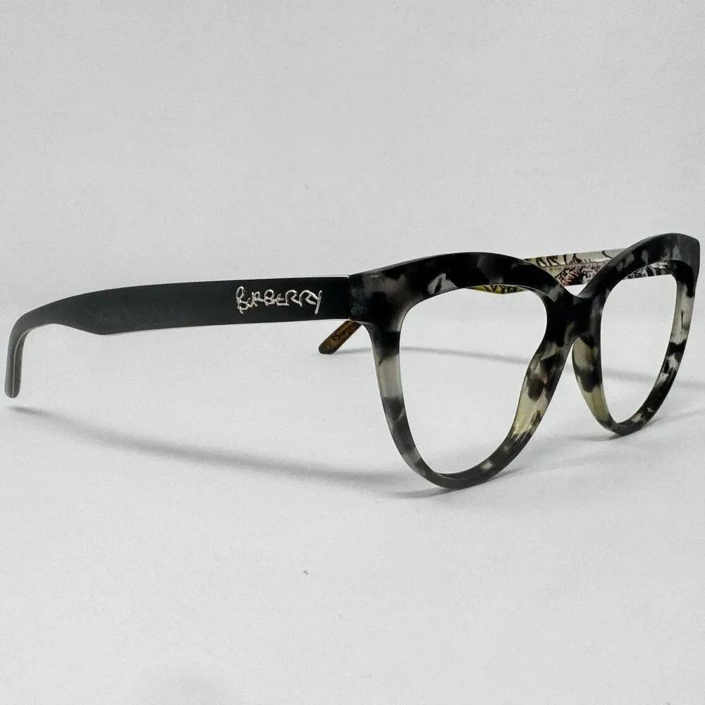 Burberry B2276 3722 Graffiti Print Cat Eye Eyeglass Frames 53-16-140